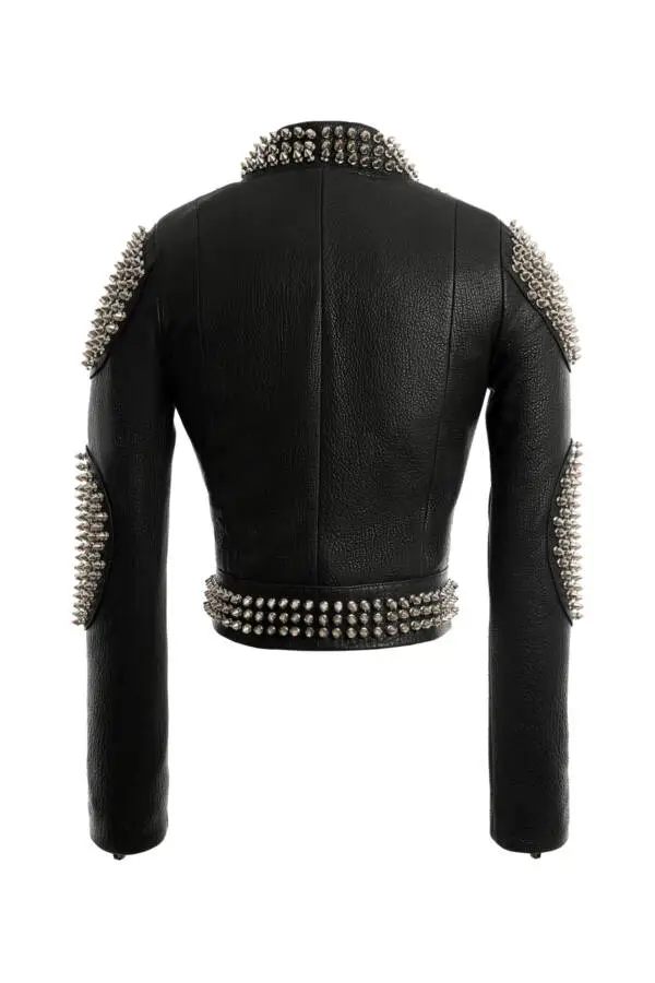 Bomber Studd Leather Jacket - Image 2