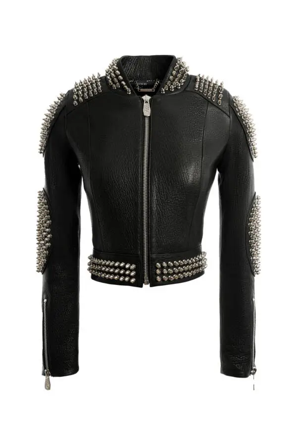 Bomber Studd Leather Jacket