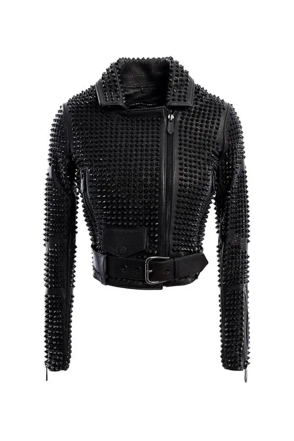 Damn Black Spiked Leather Jacket