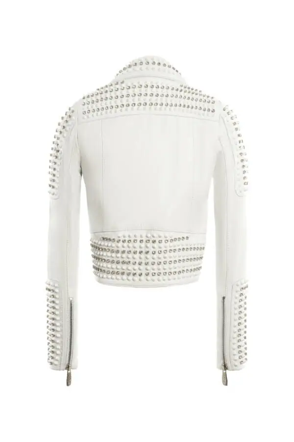 Spiked Leather Jacket - Image 3