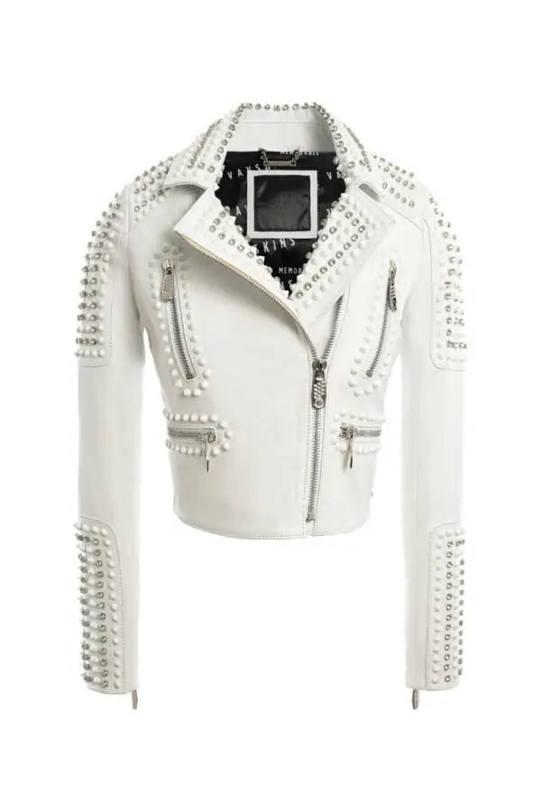 Spiked Leather Jacket - Image 2