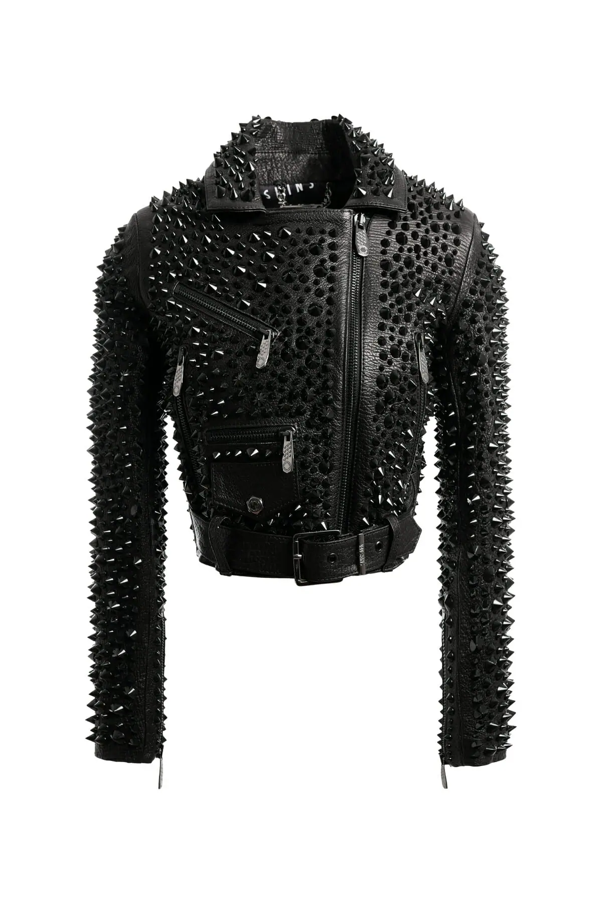 3D Black Leather Jacket