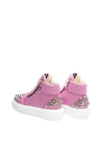 3D Crystal Pink Leather Shoes