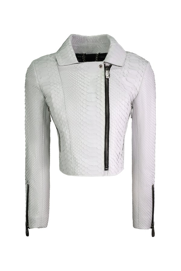 GENUİNE WHITE LEATHER JACKET