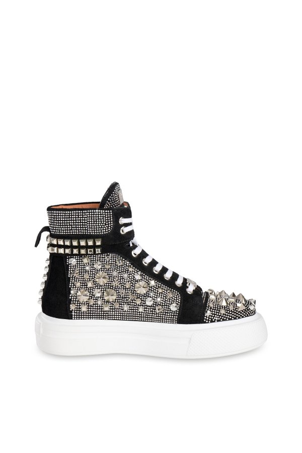 SS26-6D-SİLVER CRYSTAL SNEAKERS