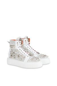 SS26-6D-WHITE CRYSTAL SNEAKERS