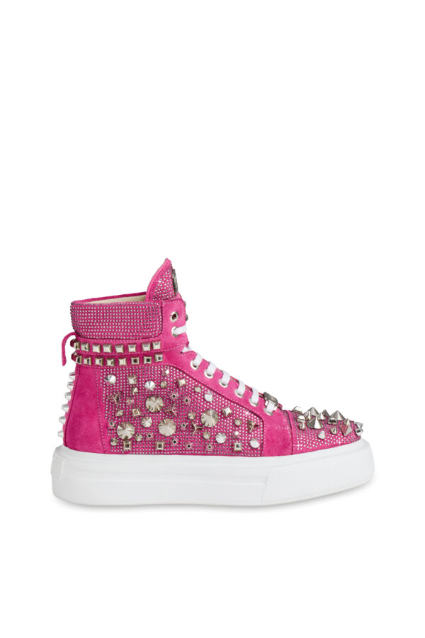 SS26-6D-PİNK CRYSTAL SNEAKERS
