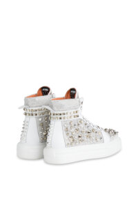 SS26-6D-WHITE CRYSTAL SNEAKERS