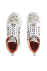 SS26-6D-WHITE CRYSTAL SNEAKERS