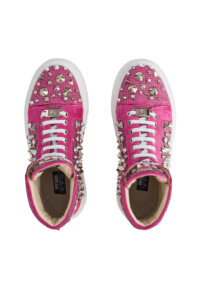 SS26-6D-PİNK CRYSTAL SNEAKERS
