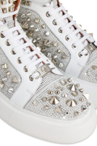 SS26-6D-WHITE CRYSTAL SNEAKERS
