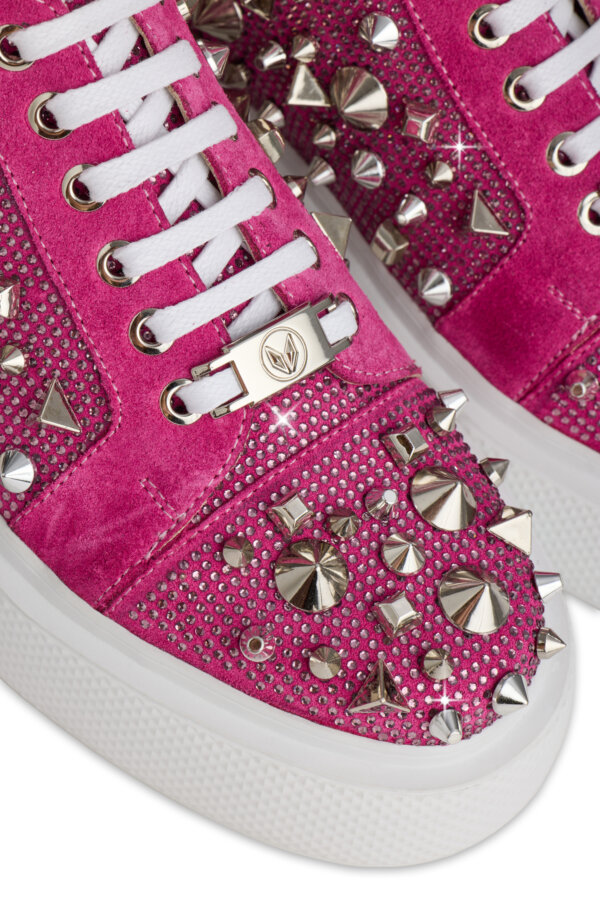 SS26-6D-PİNK CRYSTAL SNEAKERS